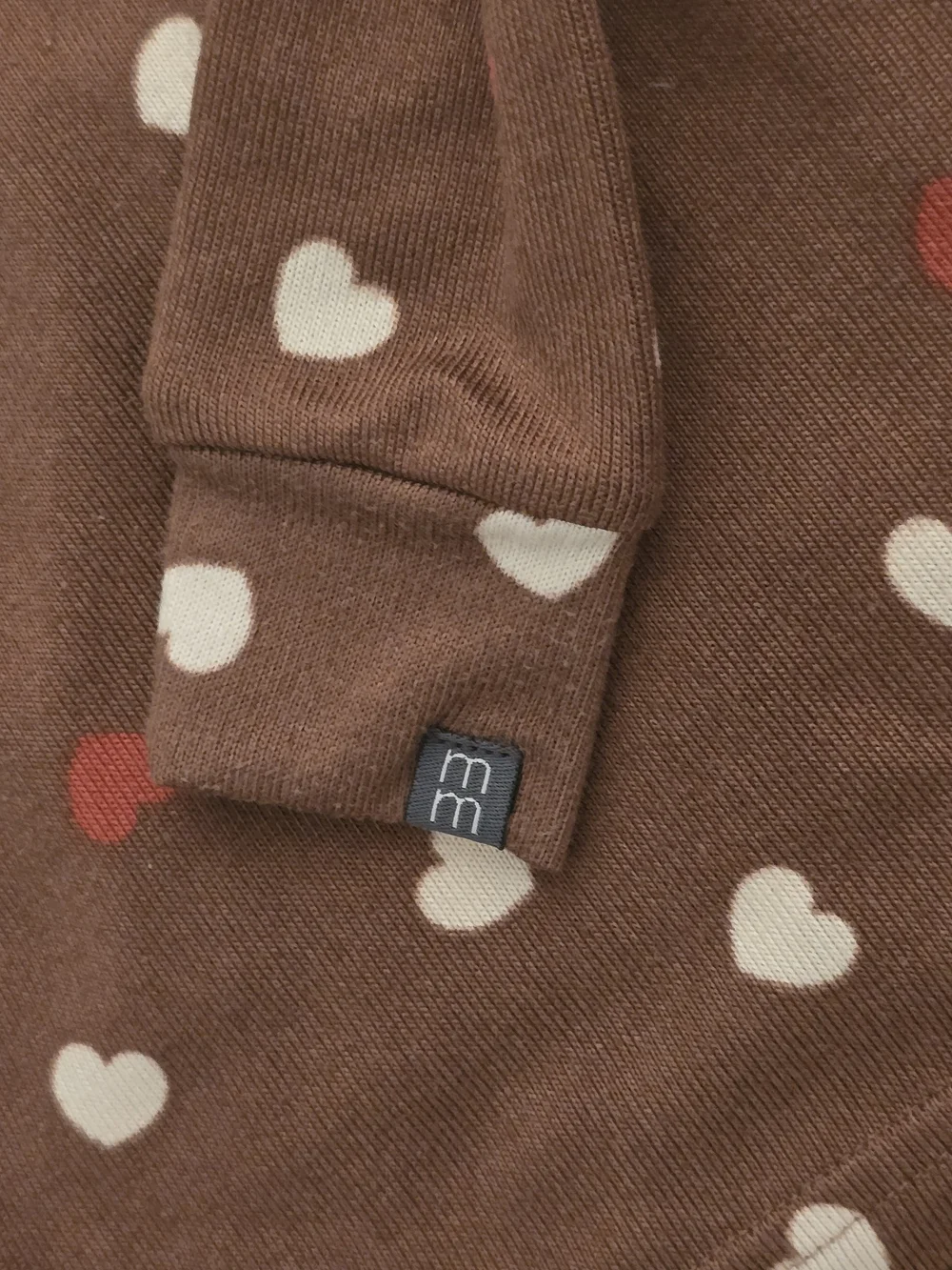 Girls Brown Heart-Print Pajama Set - Long Sleeve Top & Jogger Pants